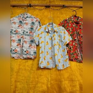 👕 Men’s Shirt Bundle (3 Shirts) – Disney & Goodfellow & Co – Tropical / Hawaiia